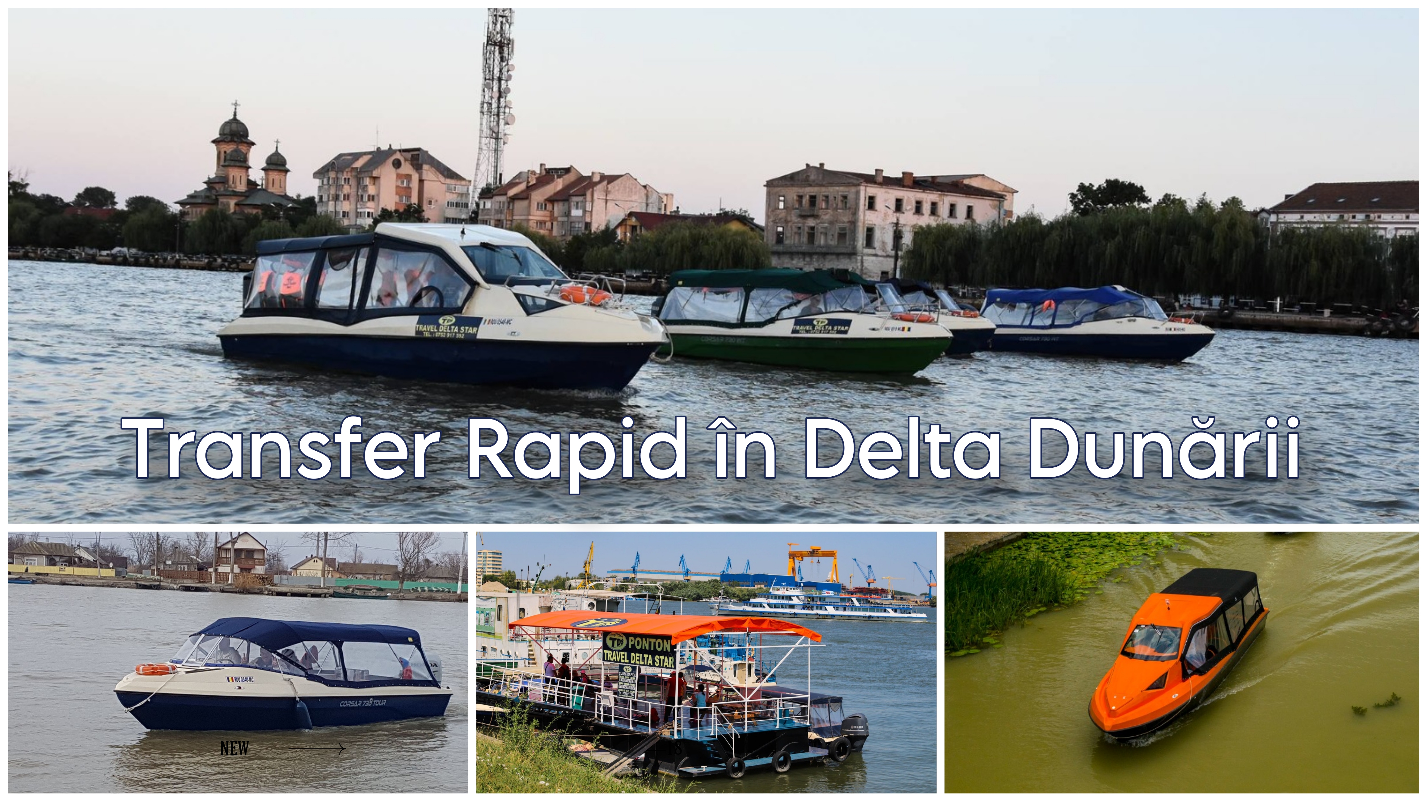 Transfer Rapid în Delta Dunării – Bărci rapide pentru transport între Tulcea, Murghiol, Mahmudia și destinațiile Sulina, Crișan, Sfântu Gheorghe. Conexiuni rapide și confortabile pe apă în inima Deltei Dunării.